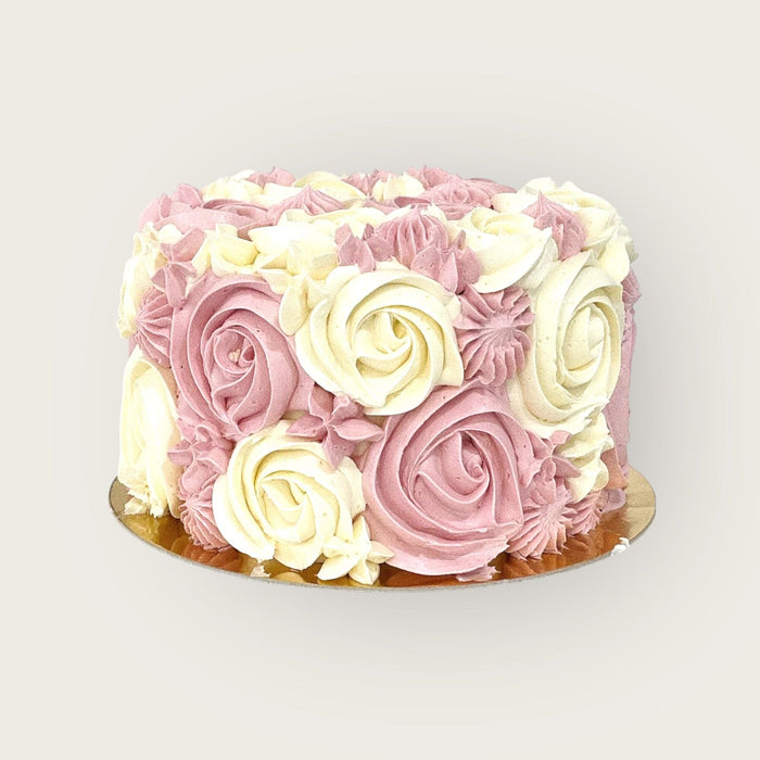 ROSETTE CAKE ROSE & BLANC atilierdesgateaux.com 