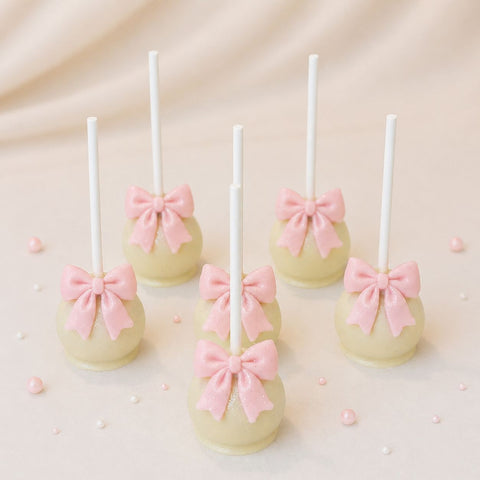CAKE POP NOEUD ROSE