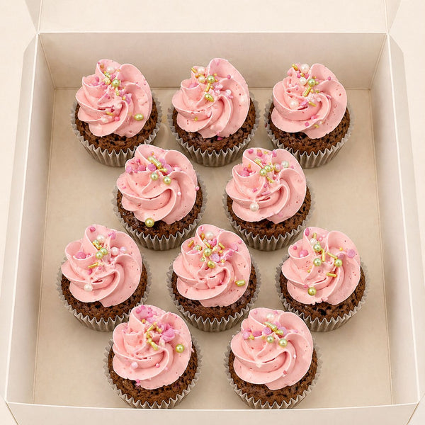 CHOCOLAT CREME VANILLE ROSE Mini cupcakes atilierdesgateaux.com 