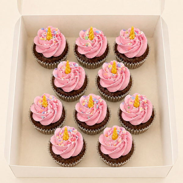 CHOCOLAT CREME VANILLE ROSE THEME LICORNE Mini cupcakes atilierdesgateaux.com 