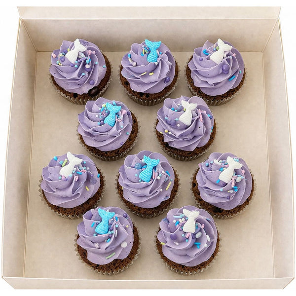 Chocolat crème vanille violette thème sirène Mini cupcakes atilierdesgateaux.com 
