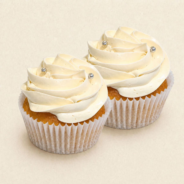 CUPCAKE TOUT A LA VANILLE PERLES ARGENT