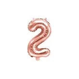 BALLON CHIFFRE 2 ROSE GOLD 35CM