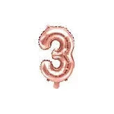 BALLON CHIFFRE 3 ROSE GOLD 35CM