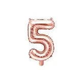 BALLON CHIFFRE 5 ROSE GOLD 35CM