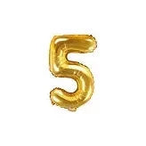 BALLON CHIFFRE 5 OR 35CM
