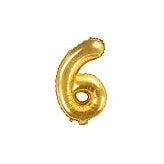 BALLON CHIFFRE 6 OR 35CM