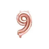 BALLON CHIFFRE 9 ROSE GOLD 35CM