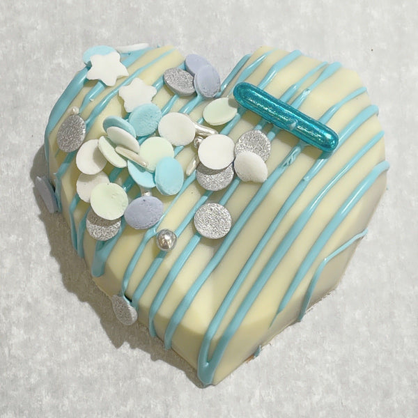 COEUR CHOCOLAT GIANDUJA BLANC ET BLEU